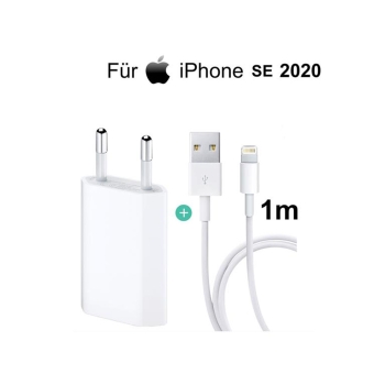 iPhone SE 2020 USB Ladegerät Netzteil 5W + Lightning Ladekabel 1m